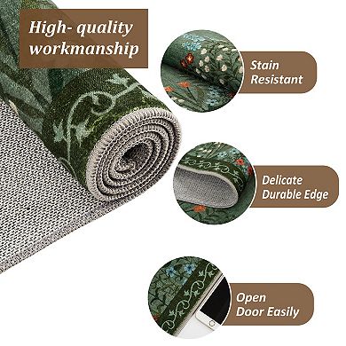 Area Rugs Washable Large Modern Abstract Soft Living Room Anti Skid Carpets -Flowers and Butterflies