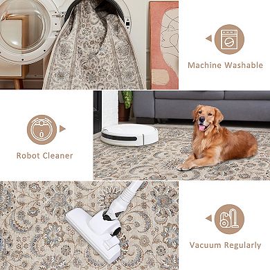 Area Rugs Washable Large Modern Abstract Soft Living Room Anti Skid Carpets Persia-Glorious