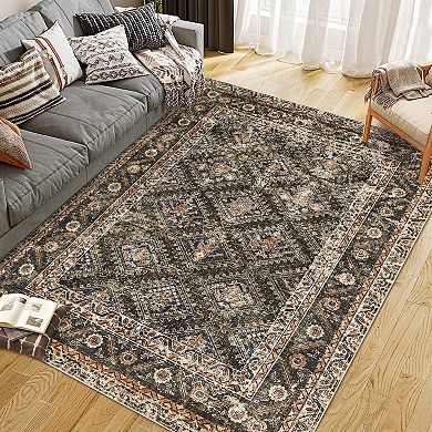 Area Rugs Washable Large Modern Abstract Soft Living Room Anti Skid Carpets Tradition-Deep Intention