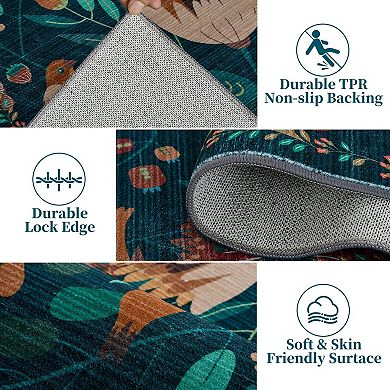 Area Rugs Washable Modern Abstract Soft Living Room Anti Skid Carpets Modern-Brilliant floral scent