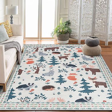Area Rugs Washable Large Modern Abstract Soft Living Room Anti Skid Carpets Modern-All living things