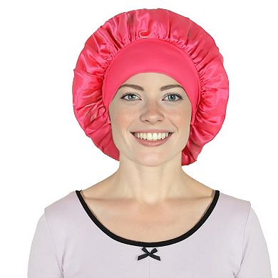 Women's Satin Sleep Bonnet Elasticity Wide Band Silky Hair Protection for Curly and Natural Hair