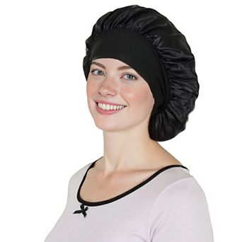 Women's Satin Sleep Bonnet Elasticity Wide Band Silky Hair Protection for Curly and Natural Hair