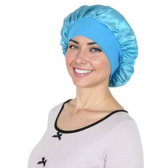 Women's Satin Sleep Bonnet Elasticity Wide Band Silky Hair Protection for Curly and Natural Hair