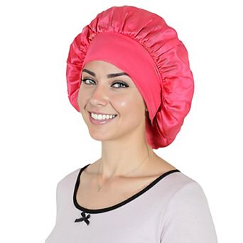Women's Satin Sleep Bonnet Elasticity Wide Band Silky Hair Protection for Curly and Natural Hair
