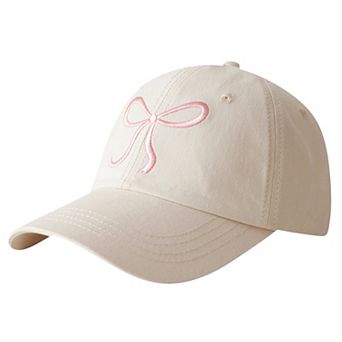 Women's Baseball Cap with Bow Embroidery