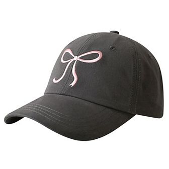 Women's Baseball Cap with Bow Embroidery