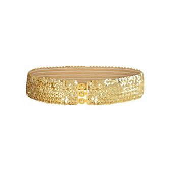 Women's Sequin Elastic Waist Belt with Clasp