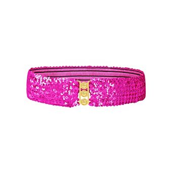 Women's Sequin Elastic Waist Belt with Gold Tone Clasp