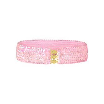 Women's Sequin Elastic Waist Belt with Clasp