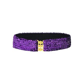 Women's Sequin Elastic Waist Belt with Clasp