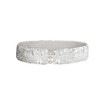 Women's Sequin Elastic Waist Belt with Clasp