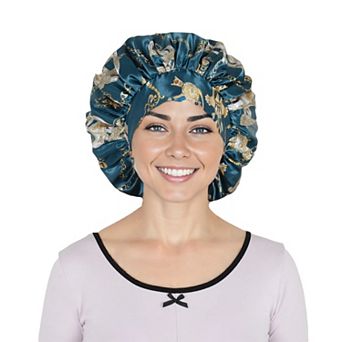 Women's Silk Bonnet for Sleeping Satin Hair Bonnet with Floral Print and Long Tie Band