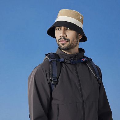 Women's Outdoor Patchwork Bucket Hat Adjustable Chin Strap Breathable Wide Brim