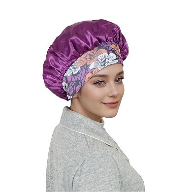 Women's Silk Bonnet for Sleeping Satin Hair Bonnet with Floral Elastic Band for Hair Protection
