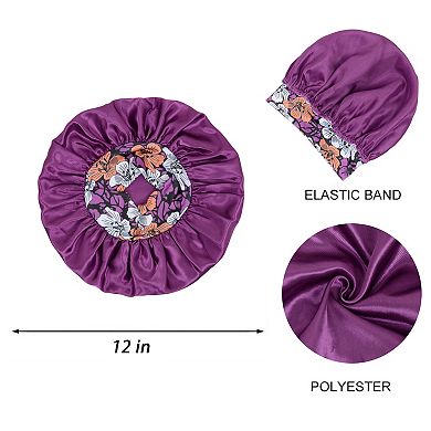 Women's Silk Bonnet for Sleeping Satin Hair Bonnet with Floral Elastic Band for Hair Protection