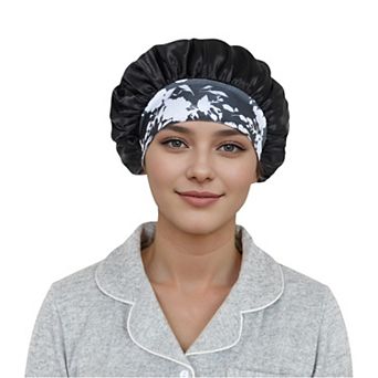 Women's Silk Bonnet for Sleeping Satin Hair Bonnet with Floral Elastic Band for Hair Protection