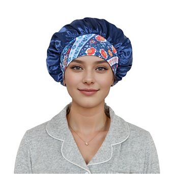 Women's Silk Bonnet for Sleeping Satin Hair Bonnet with Floral Elastic Band for Hair Protection