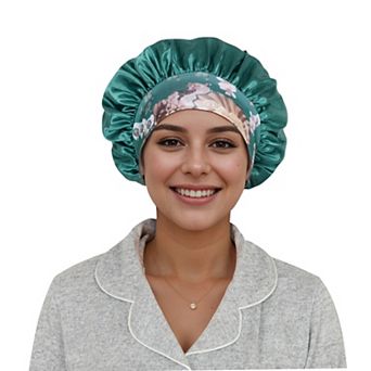 Women's Silk Bonnet for Sleeping Satin Hair Bonnet with Floral Elastic Band for Hair Protection