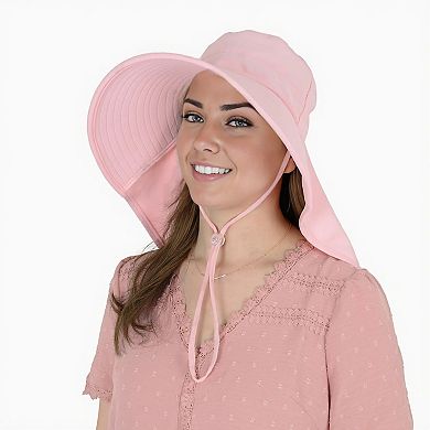 Women's Ponytail Sun Hat Wide Brim Sun Hat with Flap Packable Adjustable Summer Beach Hat