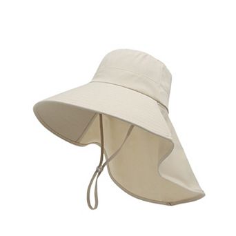 Women's Ponytail Sun Hat Wide Brim Sun Hat with Flap Packable Adjustable Summer Beach Hat