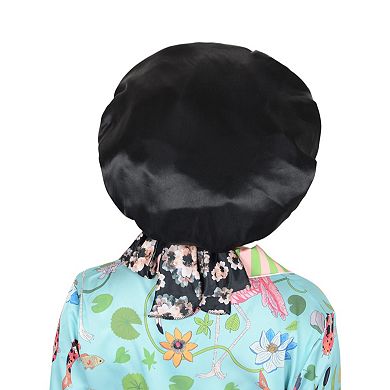 Women's Silk Bonnet for Sleeping Satin Lined Hair Bonnet with Floral Tie Band