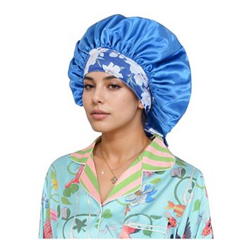 Women's Silk Bonnet for Sleeping Satin Lined Hair Bonnet with Floral Tie Band