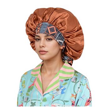 Women's Silk Bonnet for Sleeping Satin Lined Hair Bonnet with Floral Tie Band