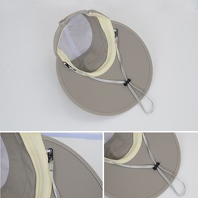 Women's Sporty Wide Brim Sun Visor Hat with Adjustable Back Strap Lightweight UV Protection Cap
