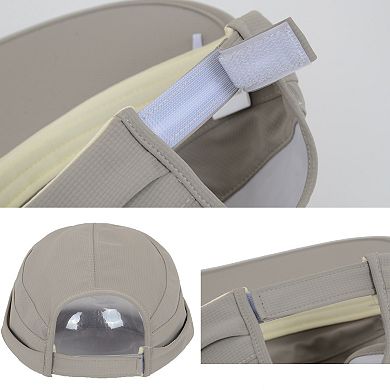 Women's Sporty Wide Brim Sun Visor Hat with Adjustable Back Strap Lightweight UV Protection Cap