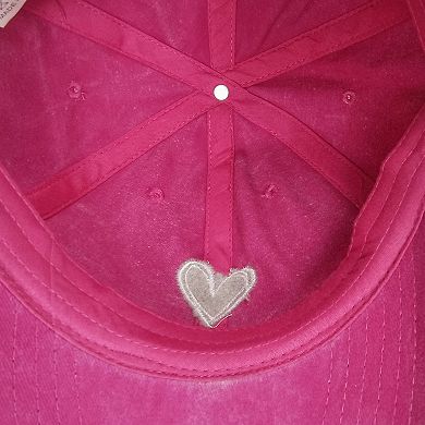Women's Heart Embroidered Baseball Cap Low Bun Trucker Hat
