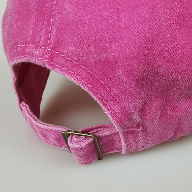 Women's Heart Embroidered Baseball Cap Low Bun Trucker Hat