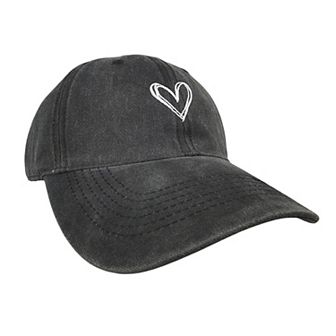 Women's Heart Embroidered Baseball Cap Low Bun Trucker Hat