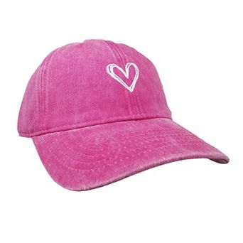 Women's Heart Embroidered Baseball Cap Low Bun Trucker Hat