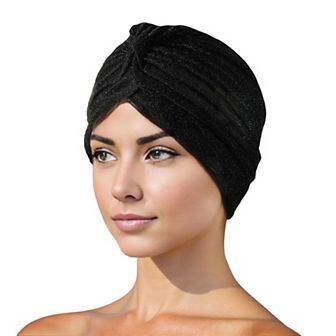 Women's Glitter Turban Twist Knot Head Wrap Stretchy Metallic Fabric Elegant Headscarf