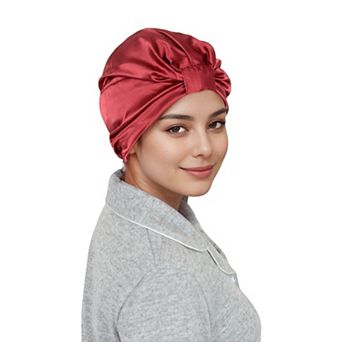Women's Silk Bonnet for Sleeping Satin Lined Hair Bonnet Twist Elastic Band Hair Cap