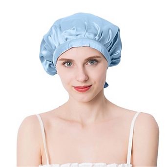 Women's Satin Sleep Bonnet Adjustable Tie Back Hair Protection Cap for All Hair Types