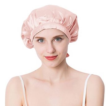 Women's Satin Sleep Bonnet Adjustable Tie Back Hair Protection Cap for All Hair Types