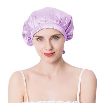 Women's Satin Sleep Bonnet Adjustable Tie Back Hair Protection Cap for All Hair Types