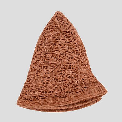 Women's Crocheted Bucket Hat Foldable Breathable Sun Protection