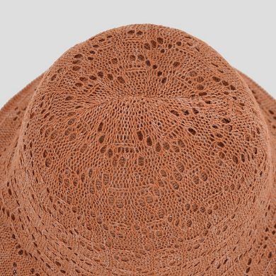 Women's Crocheted Bucket Hat Foldable Breathable Sun Protection
