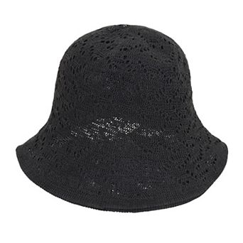 Women's Crocheted Bucket Hat Foldable Breathable Sun Protection