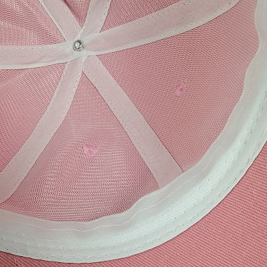Women's Heart Embroidered Cap Low Bun Soft Cotton Trucker Hat