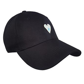 Women's Heart Embroidered Cap Low Bun Soft Cotton Trucker Hat