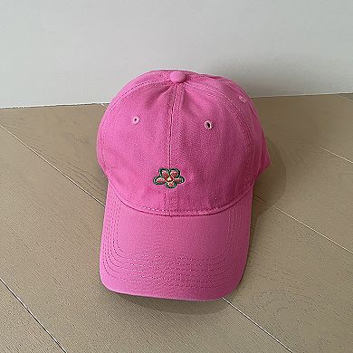 Women's Flower Embroidered Baseball Cap Low Bun Soft Cotton Trucker Hat