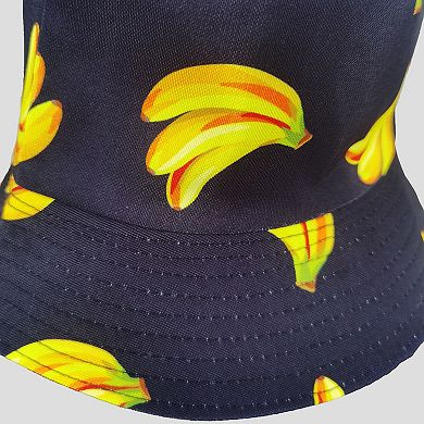 Women's Reversible Bucket Hat Stylish Fruit Printing Sun Protection