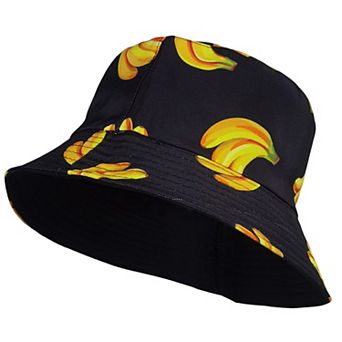 Women's Reversible Bucket Hat Stylish Fruit Printing Sun Protection