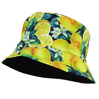 Women's Reversible Bucket Hat Stylish Fruit Printing Sun Protection