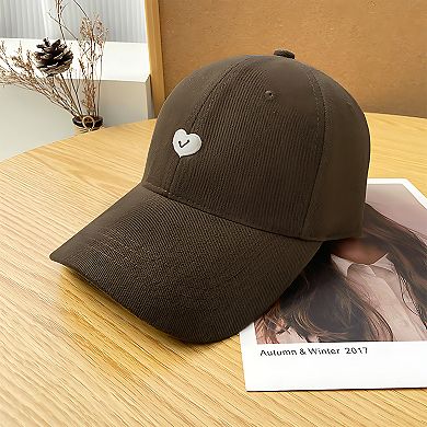 Women's Embroidered Baseball Cap Low Bun Large Head Circumference Soft Cotton Trucker Hat