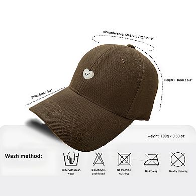 Women's Embroidered Baseball Cap Low Bun Large Head Circumference Soft Cotton Trucker Hat